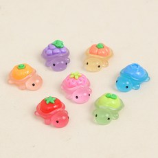 행운 거북이 파츠 50개 세트 대용량 DIY 데코덴 레진아트 재료 야광, 과일거북이50개, 1세트