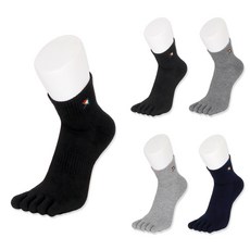 아놀드파마 남성 스포츠 발가락양말 단목 쿠션무지 5켤레