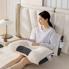 경추 보호 홈용 베개 쿠션 시원한 통기성 여름용 꺼짐 변형 없음 학생 기숙사 성인 코골이 방지 전용 옆으로 누워 자는 사람용, 낮은 높이의 베개, 1개
