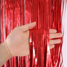 파리스 데코 수술 파티커튼, 4개, 새틴레드