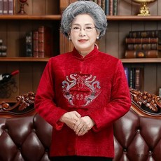老年唐裝 秋冬喜慶婚禮生日 加厚棉襖中國風