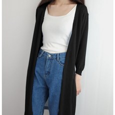 아쉘리 여성 시스루 7부 롱가디건 비치로브 휴양지룩