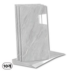 에이제이케이 붙이는 벽지 초대형 40x80cm 접착식 폼블럭 데코 타일 대리석 타일시트지, 라이트 그레이, 10개