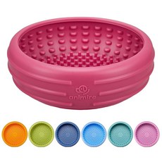 Animire 강아지 핥기 그릇 강아지용 프리즈 릭 매트 미끄럼 방지 슬로우 피더 핥기 그릇 산만 불안 완화를 위한 농축 간식 식품 등급 실리콘 식기세척기 사용 가능(, 장미