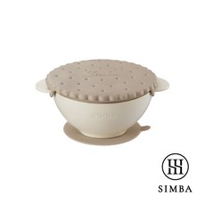 小獅王辛巴 寶寶學習餐具 安全材質 防滑吸盤設計, 1個, 美味曲奇吸盤碗-杏茶