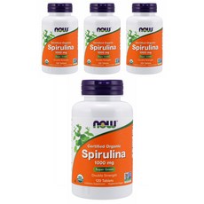 NOW Foods 螺旋藻錠 1000mg, 120錠, 4罐