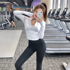 Momolatti 여성용 슬림한 요가 필라테스 크롭 집업 자켓