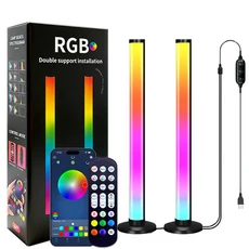 쿠쿠스토어 RGB 데스크탑 사운드 픽업 라이트 게임 음악 리듬 주변 조명 야간 플로어 램프 테이블 장식품, 02 2PCS 42cm BT Light