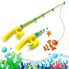 리얼 자석 릴낚시대 4쿼트 줌 53cm 유치원 초등학생, 1개