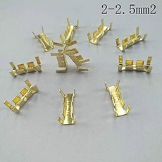 다비투 50PCS / 로트 더블 U형 50PCS) 공제 사각 단자 풀 2-2.5 - 구리 라인 DJ453C 핀 및 0.5-1.5 와이어 노란색 (색상: