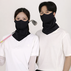 로워프라이스 쿨핏 넥마스크 자외선차단 골프 쿨링 페이스커버, 2개, 블랙