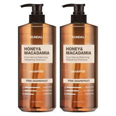 쿤달 허니 앤드 마카다미아 네이처 샴푸 핑크그레이프프룻, 1.058L, 2개