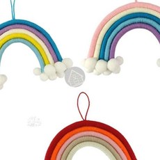 마크라메 무지개 모빌 인테리어 유모차모빌 행잉모빌 디자인모빌, 핑크