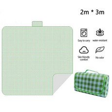 감성 돗자리 피크닉 캠핑 여행 매트 담요 2*3M 대형 부직포 방수 해변 및 잔디밭을 위한 초대형 야외 방습, green