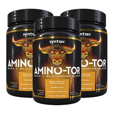 SYNTRAX Amino-Tor BCAA+glutamine保健食品 濃郁芒果口味, 3罐, 340g