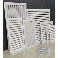 프리미엄 알루미늄 루버창 갤러리 그릴창 환풍구 외부 고정 개구 500x500 450x450mm, 외부 400x400 350x350mm