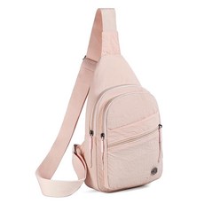EVANCARY 여성용 남성용 소형 슬링 백 백팩 체스트 데이팩 크로스바디 백 여행 야외 하이킹용 다크 블랙. 스몰 125688, X 핑크