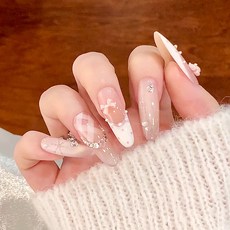 貓眼穿戴甲高級感閃鑽漸變新年美甲甲片小紅書爆款穿戴式指甲片, 1個, BY2123亭亭玉立:穿戴甲#30片/盒