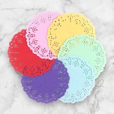 베스트피플 칼라 종이 레이스 색상 혼합 1P 꽃포장, 빨강,분홍,민트,하늘,노랑,보라, 50개