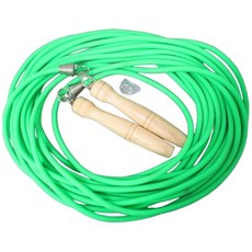 10人跳繩 實心 木柄 長1050cm 10人制跳繩 台灣製, 綠色, 一條入