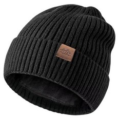 FYBW 오버사이즈 XXL 비니 모자 빅 헤드용 59.9-65cm23.6-25.6인치 두껍고 따뜻한 플, 블랙