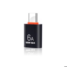 삼성에 적합한 PC용 USB 3.0 to 타입 C 암 어댑터 자동차 충전 커넥터 액세서리 6A OTG 변환기, Black TypeC to USB, 1개