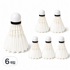 스매시킹 배드민턴 거위털 셔틀콕, 1개, 6개입, 화이트 1개, 6개입, 화이트