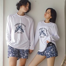 URBANWAVE 中性款Aloha印花長袖上衣 C280