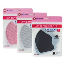 닥터체크 사계절 패션 입체 마스크 (블랙/그레이/핑크), 블랙, 1개입, 1개