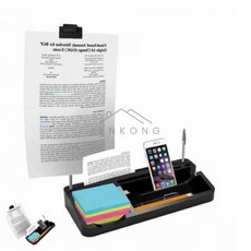 이렌콩 1017 스마트독 트레이 블랙 책상소품 문서트레이 책상선정리트레이 스마트폰받침