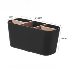 1개 5칸 플라스틱 칫솔 홀더 칸막이 포함 - 가볍고 독립형 욕실 카운터탑 정리함 액세서리, 02 black 1pc