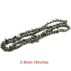 광물 표본 상자 58MM 불규칙한 철 황철석 자갈 돌 구슬 보석 만들기 액세서리 DIY 팔찌 목걸이 16/32 인치 도매, 옵션01) 1pcs, 옵션02) 5-8mm 16inches