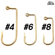 볼락 아징 자작 지그헤드 훅 프리액션 낚시 바늘 싱글 훅, 고정 골드 #6 (10개), 1개