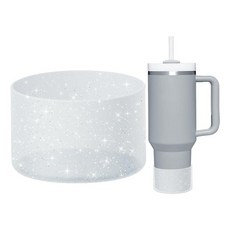 WUQID 보호용 블링 실리콘 부츠 슬리브 Stanley 텀블러 591.5~1.2L(20~40온스) 및 하이드로 플라스크 병 354.9ml(12온스~24온스)와 호환 글리터, 투명