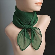 純色百搭大方巾素色文藝舞蹈絲巾韓版職業絲巾，70cm/90cm多尺寸可選，雪紡材質展現優雅氣質, 70*70cm墨綠, 1個