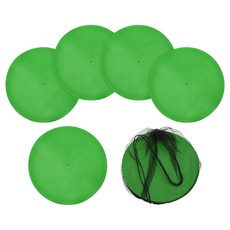 YELARXI 스팟 마커 민첩성 훈련용 폴리 스팟 마커 플로어 도트 미끄럼 방지 플랫 필드 콘 6개 및 17.8cm(7인치) 및 블루 - (축구/스피드 트레이닝/게임/농구/, 6, 19 cm / 7.48 Inch, 초록색