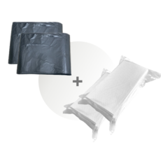 소변 응고 티슈 변기 전용 비닐봉투 세트 휴대용 캠핑용 소변응고제 비닐봉지 차박 노지 캠핑 준비물, 대용량 세트(응고티슈100매+비닐50매x2개), 1세트