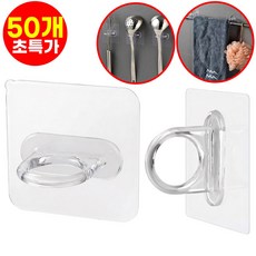 호아인터 무타공 접착식 원형고리 원형 후크 부착 고리, 50개, 투명