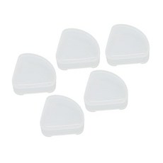 5pcs 메이크업 스펀지 홀더 케이스 비드 캡슐용 플라스틱 용기 투명 뚜껑이 있는 삼각형 파우더 퍼프 보관함