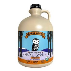 바드 우즈 메이플 - 하프 갤런 용기 유기농 순수 버몬트 메 Barred Woods Maple - Half Gallon Jug Organic Pure Vermont Maple Sy, 앰버 리치, 64 Fl Oz (1 팩), 1개, 64 Fl Oz