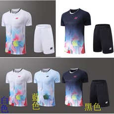 羽球衣羽球服 時尚短袖羽毛球服羽球衣 情侶短袖運動套裝 羽球衣排汗衫 比賽衣兵乓球服2120, 2120男生白色-上衣,XL, 1個