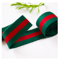 30mm 스트라이프 웨이빙끈 가방끈 (1마), 그린레드, 1개