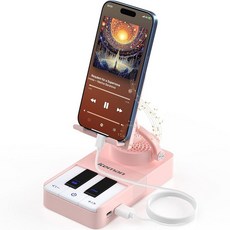 JTEMAN Cell Phone Stand with 블루투스 스피커 + Charging Stand피아노 Keys DesignBirthday Gifts for Men Women, 핑크
