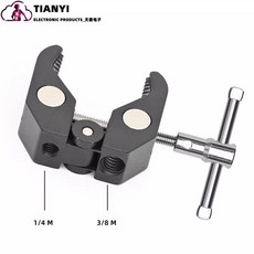 台灣熱銷 360度旋轉手電筒桌面固定支架 方便攜帶鋁合金自帶雲台大力夾具, 1個, 經典夾子