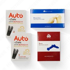 오토첵 시험지100매+채혈침+100매+알콜솜100매, 1개, 1개입