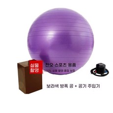 짐볼의자 고정대 짐볼체어 밸런스 키높이 블랙볼+링+펌프, 퍼플 무광 방폭공펌프