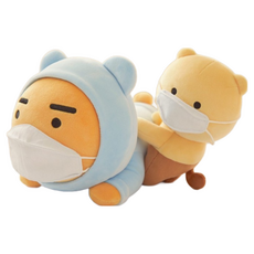 KAKAO FRIENDS 藍帽口罩萊恩與春植子母娃娃, 詳見商品包裝, 1個, 1個裝