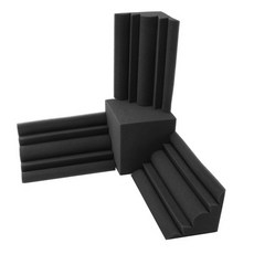 4 개/대 어쿠스틱 폼 1Pc 15X15X15cm 정사각형 방음 폼 + 3Pcs 12X12X24cm베이스 트랩 벽 폼 난연제, 검은색, 1개, A11