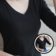 여성 브이넥 티셔츠 여성티 기본티 브이넥 티셔츠 블랙티 화이트티 패션 스타일 데일리웨어 의류 dda+2661zP