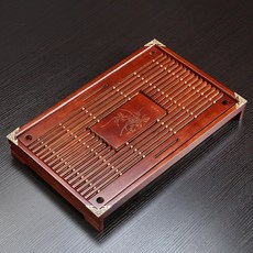 茶盤 茶具 原木茶盤 泡茶盤 茶台 木製 功夫茶具 實木茶盤, 1個, 茶盤 蘭香(暗紅色)